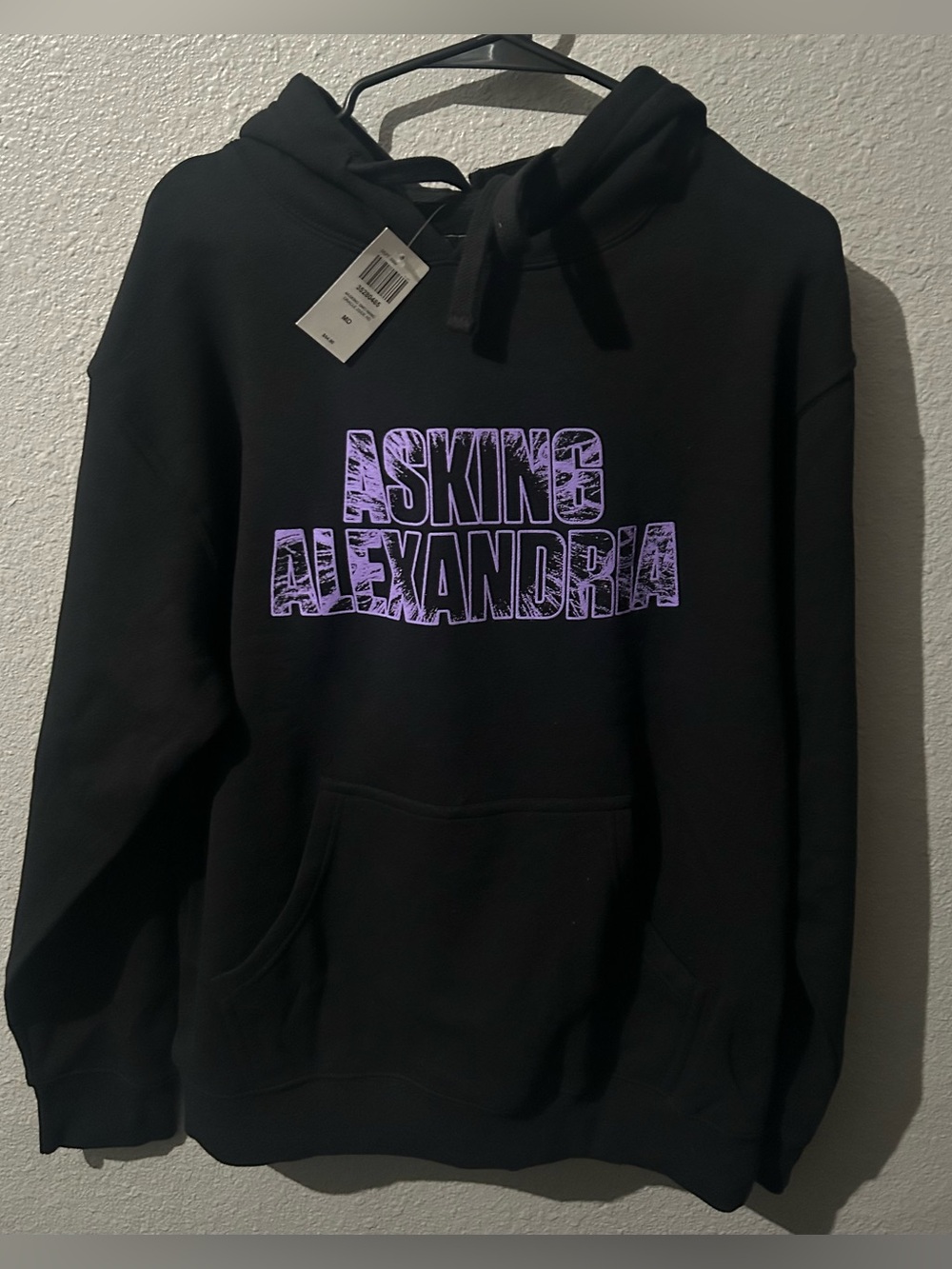 Hot Topic Black Hoodie with Lavender Asking Alexandria Logo